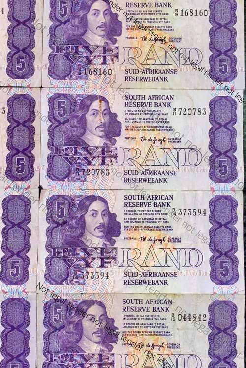 TW DE JONGH R5 -B2,B3,B5,B6,B9,B11,B14 & B15 VAN RIEBEECK WTM 1978 -- 4TH ISSUE (1 BID TAKES ALL)