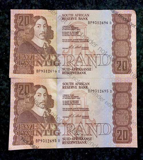 CL STALS R20 IN SEQUENCE BP9312695-696 E/A AUNC FIRST ISSUE 1990( 1 BID TAKES ALL)