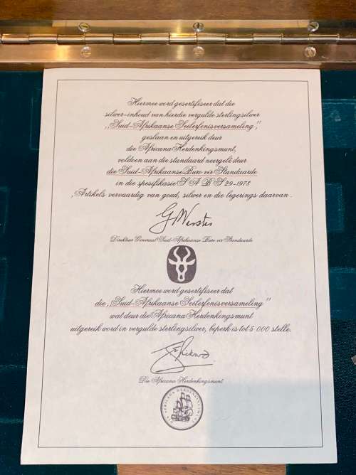 SOUTH AFRICA HERITAGE EARLY STAMPS COLLECTION EMPTY BOX WITH KEY AND CERTIFICATE