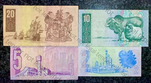 COMPLETE SET OF TW DE JONGH & DECIMALS R20, R10 C24, R5 B3 & R2 A11 -- 4TH ISSUE( 1 BID TAKES ALL)