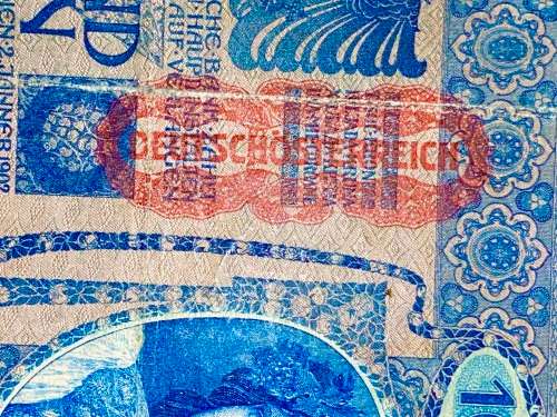 AUSTRIA 1000 KRONEN --STAMPED DEUTSCHES REICH--1902 BIG NOTE