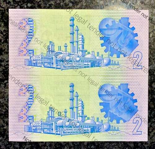 REPLACEMENT NOTES GPC DE KOCK R2 IN SEQUENCE WW3090707-708 UNC 3RD ISSUE 1983 ( 1 BID TAKES ALL)