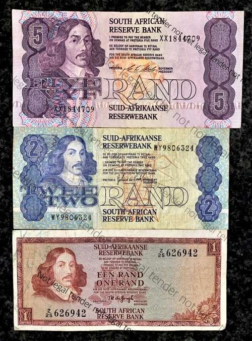 REPLACEMENT NOTES SET OF VARIOUS GOVERNOR R5 STALS XX, R2 DE KOCK WY & R1 DE JONGH Z25(1 BID TAKE AL