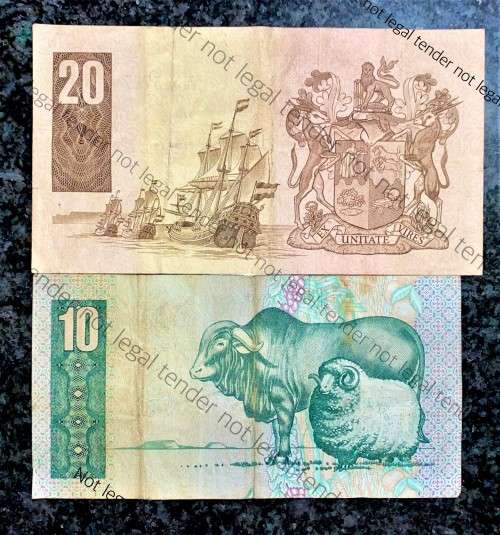 REPLACEMENT NOTE SET OF VARIOUS GOVERNORS R20 - Z58 GPC DE KOCK & R10 -Y2 TW DE JONGH (1 BID TAKE AL