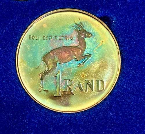 SA MINT PROOF SET 1989 SILVER R1 WITH AMAZING TONING TO 1 CENT WITH EXTRA R1 BLUE S A MINT BOX