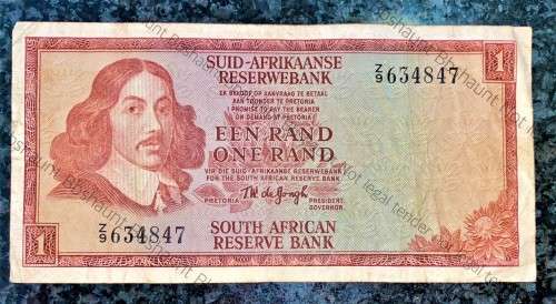 REPLACEMENT NOTE TW DE JONGH R1 -- Z9 -- SPRINGBUCK WTM 1ST ISSUE 1967