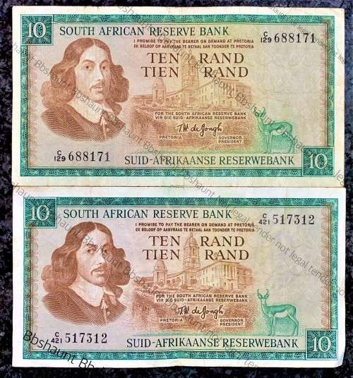 TW DE JONGH R10 SPRINGBUCK & VAN RIEBEECK WTM..,,,1ST ISSUE 1967 & 3RD ISSUE 1975 (1 BID TAKES ALL)