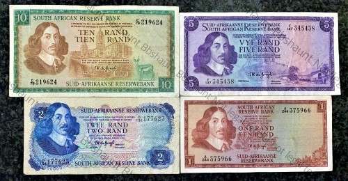 COMPLETE SET OF TW DE JONGH & DECIMALS R10 TO R1 - 1967 - 1974 ALL SPRINGBUCK WTM ( 1 BID TAKES ALL)