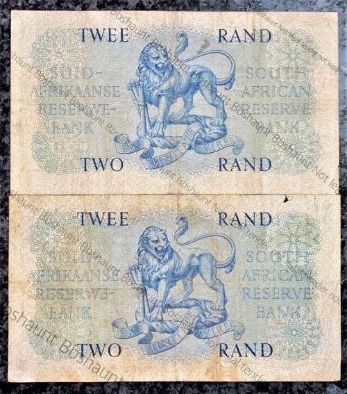 SET OF R2 BOTH GOVENNERS MH DE KOCK 1961 & G RISSIK 1962( 1 BID TAKES ALL)
