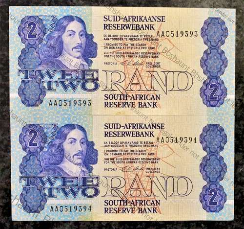 CL STALS R2 IN SEQUENCE AA0519393-394 FIRST ISSUE 1990 UNC(1 BID TAKES ALL)