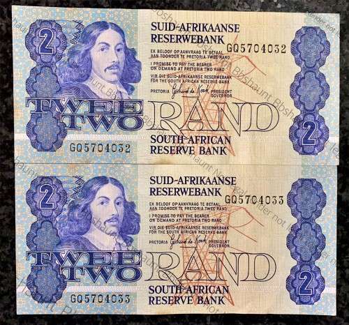 GPC DE KOCK R2 IN SEQUENCE GQ5704033-032,,,,AUNC 3RD ISSUE 1989(1 BID TAKES ALL)