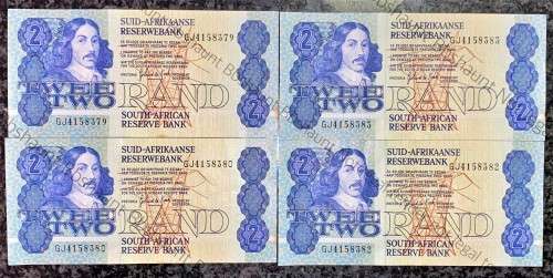 GPC DE KOCK R2 IN SEQUENCE GJ4158380-379 & 383-382UNC 3RD ISSUE 1984 (1 BID TAKES ALL)