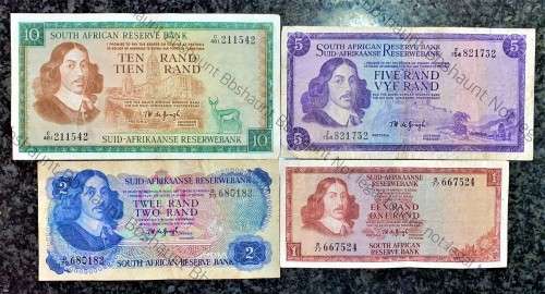 COMPLETE SET OF TW DE JONGH & DECIMALS R10 TO R1 ,,,1967-1975 (1 BID TAKES ALL)