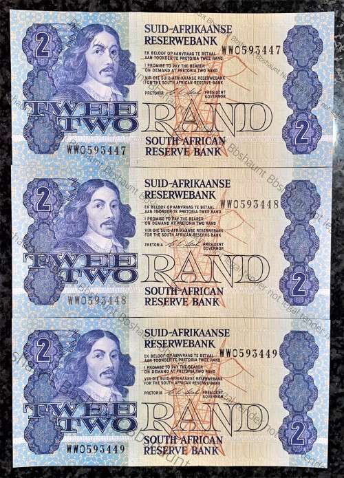 REPLACEMENT NOTES CL STALS R2 IN SEQUENCE WW0593449-447 -- 1ST ISSUE 1990 UNC(1 BID TAKES ALL)