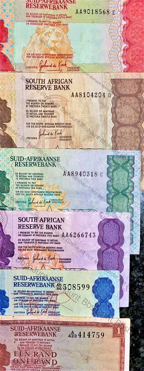 COMPLETE SET OF ALL AA GPC DE KOCK & DECIMALS R50AA TO R2A - 1980s(R1A TW DE JONGH)(1 BID TAKES AL