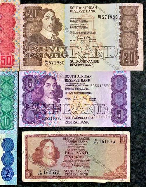 COMPLETE SET OF GPC DE KOCK & DECIMALS R50 SCARCE BA SERIE`S TO R2 - 1980s (R1 TW DE JONGH 1975)
