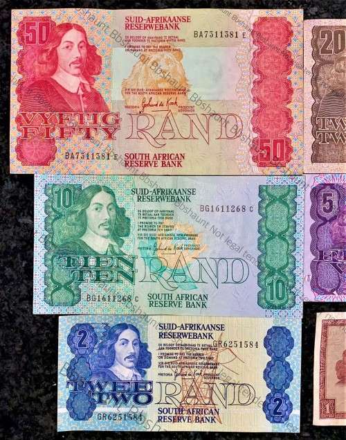COMPLETE SET OF GPC DE KOCK & DECIMALS R50 SCARCE BA SERIE`S TO R2 - 1980s (R1 TW DE JONGH 1975)