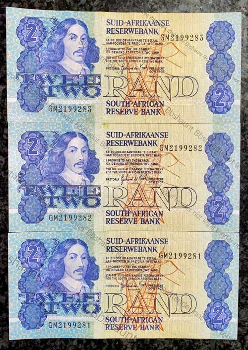 GPC DE KOCK R2 IN SEQUENCE GM2199281-283 UNC 3RD ISSUE 1984(1 BID TAKES ALL)