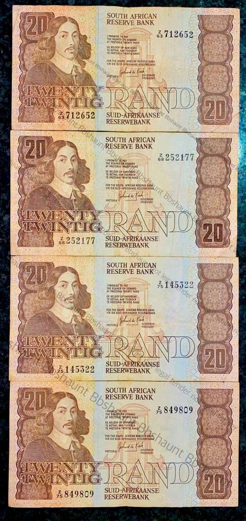 REPLACEMENT NOTES GPC DE KOCK R20 - Z63, Z68, Z75 & Z56 - THIRD ISSUE 1984 (1 BID TAKES ALL)