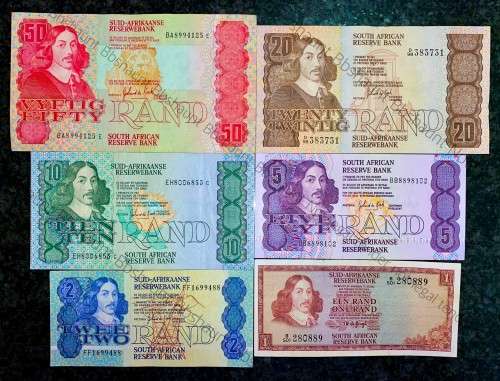 COMPLETE SET OF GPC DE KOCK & DECIMALS R50 SCARCE BA SERIE`S TO R2 1980s (R1 TW DE JONGH 1975)