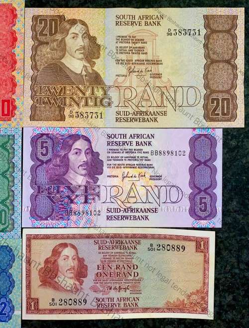 COMPLETE SET OF GPC DE KOCK & DECIMALS R50 SCARCE BA SERIE`S TO R2 1980s (R1 TW DE JONGH 1975)