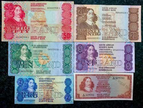 COMPLETE SET OF CL STALS & DECIMALS R50 TO R2 AA --1ST ISSUE 1990 [R1 DE JONGH 1975]1 BID TAKES ALL)