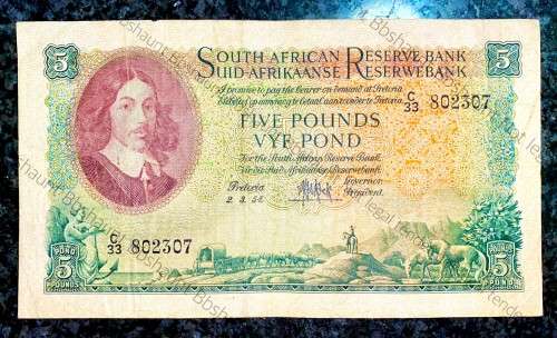 MH DE KOCK 5 POUND 02-03-1954 E/A 3RD ISSUE C33