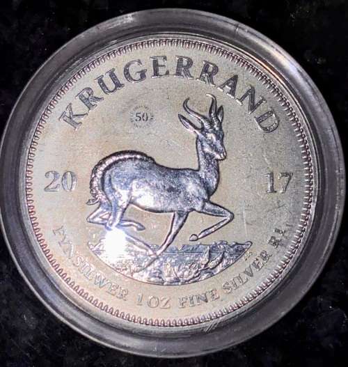SOUTH AFRICA SILVER KRUGERRAND -- 2017 -- WITH 50 YEAR PRIVY MARK 1OZ FINE SILVER IN CAPSULE