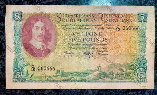 MH DE KOCK 5 POUND 24-04-1955 E/A 3RD ISSUE C40/ 06066