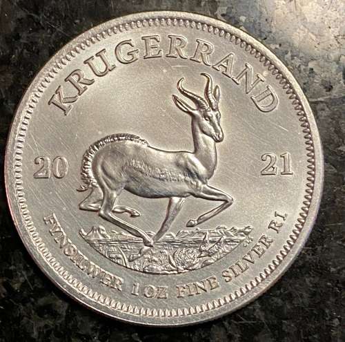 SOUTH AFRICA SILVER KRUGERRAND -- 2021 -- 1OZ FINE SILVER