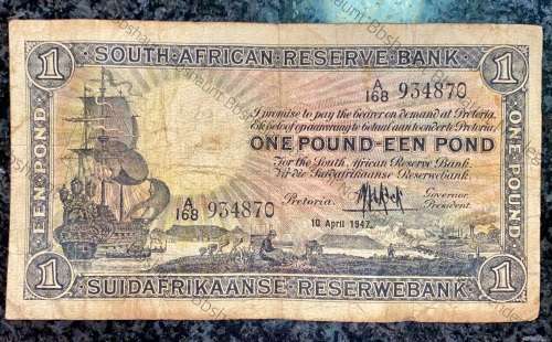 MH DE KOCK 1 POUND 1947 E/A 1ST ISSUE  A168