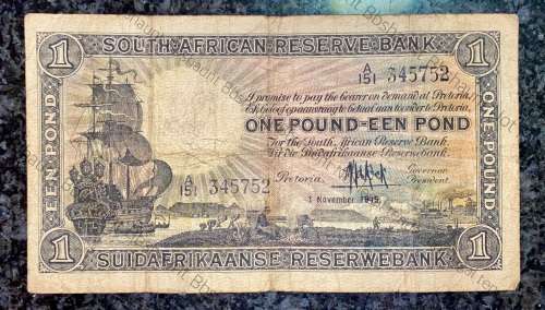 MH DE KOCK 1 POUND 1945 E/A 1ST ISSUE  A151