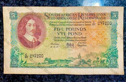 MH DE KOCK 5 POUND 12-12-1957 E/A 3RD ISSUE C61