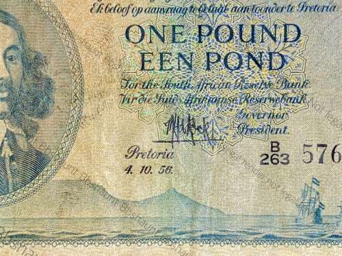 MH DE KOCK 1 POUND 1956 E/A 3RD ISSUE B263