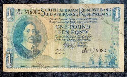 MH DE KOCK 1 POUND 1956 E/A 3RD ISSUE B263