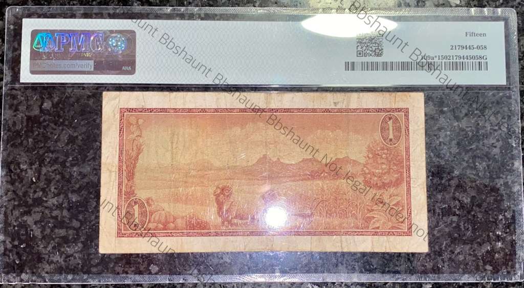 REPLACEMENT NOTE SCARCE GRADED G,RISSIK R1 ---Z1---  SECOND ISSUE A/E 1966 PMG GRADED CHOICE FINE 15