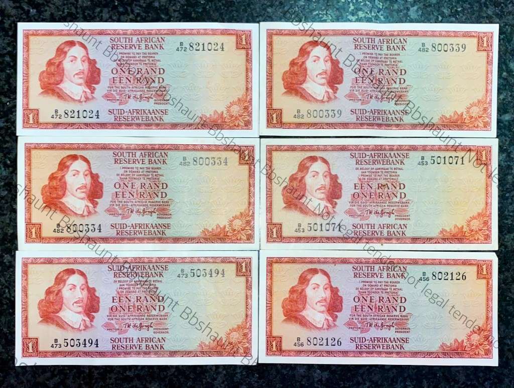 TW DE JONGH R1 - B SERIES ( 1 BID TAKES ALL 6 NOTES)