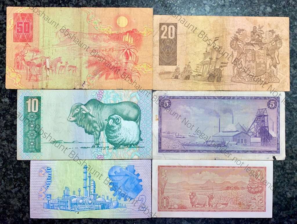 SET OF VARIOUS GOVERNORS & DECIMALS R50 TO R1  ( 1 BID TAKES ALL)