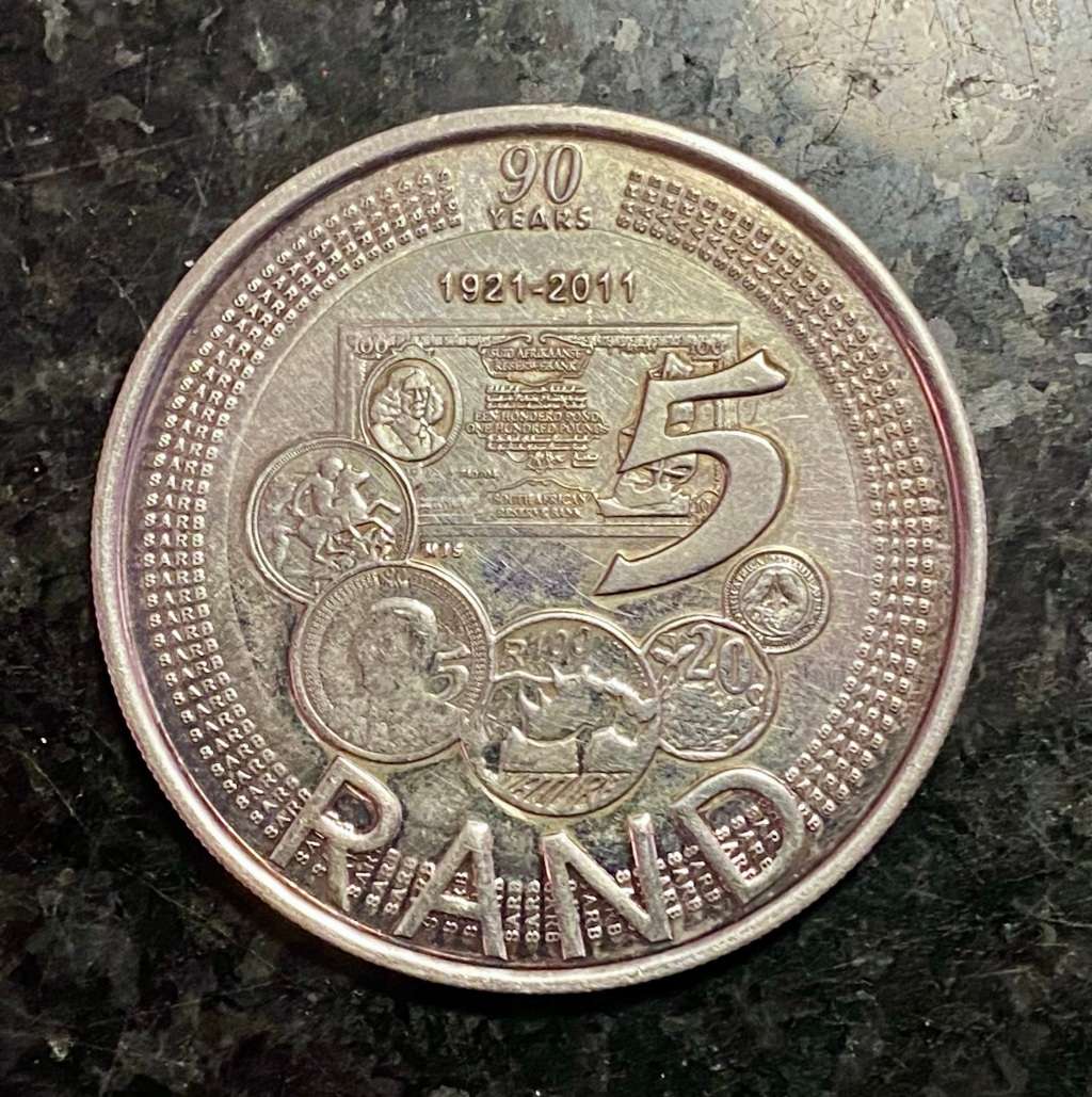 SOUTH AFRICA SILVER R5 --2011 STERLING SILVER 32,9G