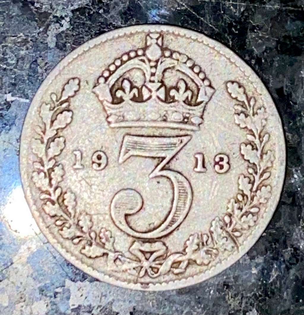 GREAT BRITAIN SILVER 3 PENCE 1913