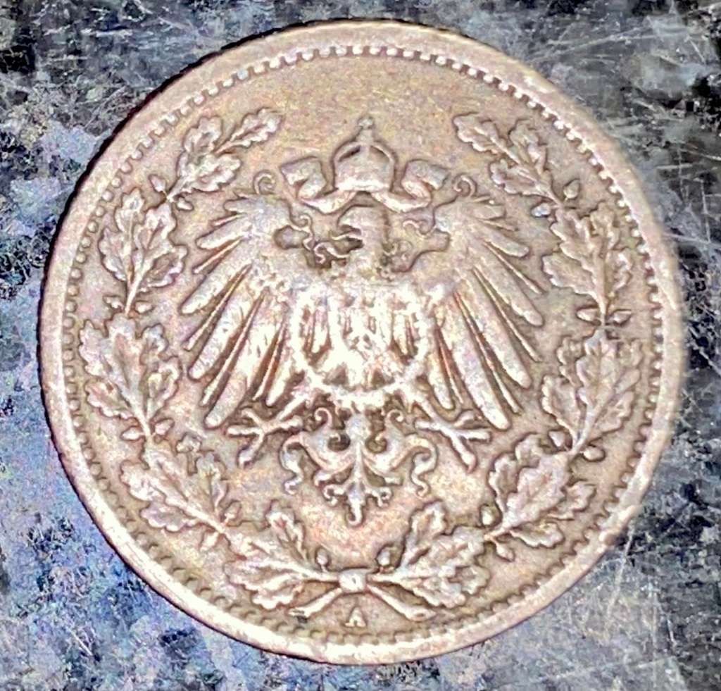 GERMANY SILVER 1/2 MARK 1906 - BERLIN MINT - SILVER .900