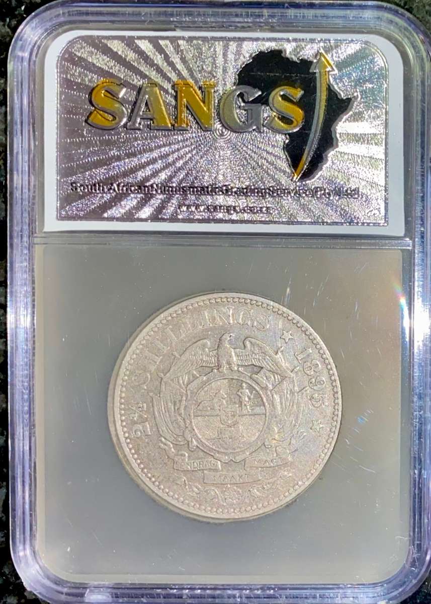 Z A R 1895 GRADED SET  2 1/2 SHILLINGS GRADED VF20 SANGS