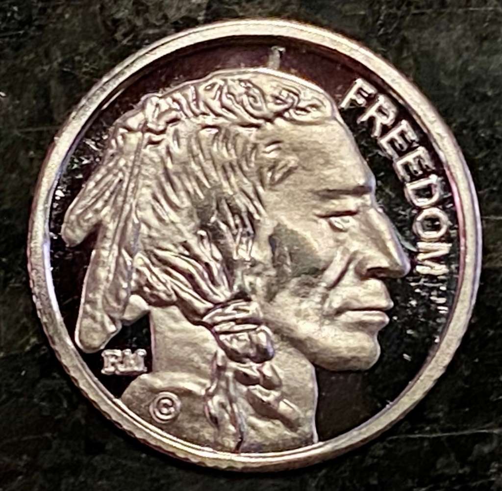 999 SILVER ROUNDS - AMERICAN BUFFELO & INDIAN - FREEDOM - 1 GRAM FINE SILVER