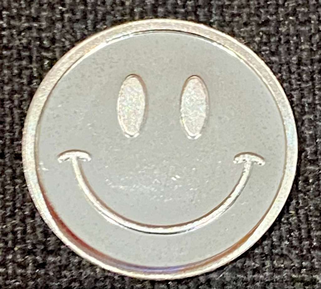 999 SILVER ROUND PROOF LIKE - SMILEY - 1 GRAM FINE SILVER 999