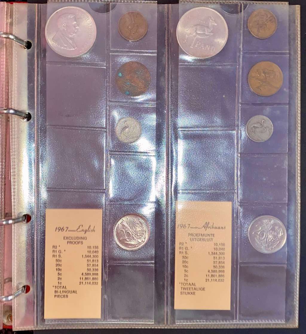 S A UNION & RSA COLLECTION --ALBUM & 1965-1968 SETS -- IN ORIGINAL BICKELS ALBUM PAGE, MINTAGE CARDS