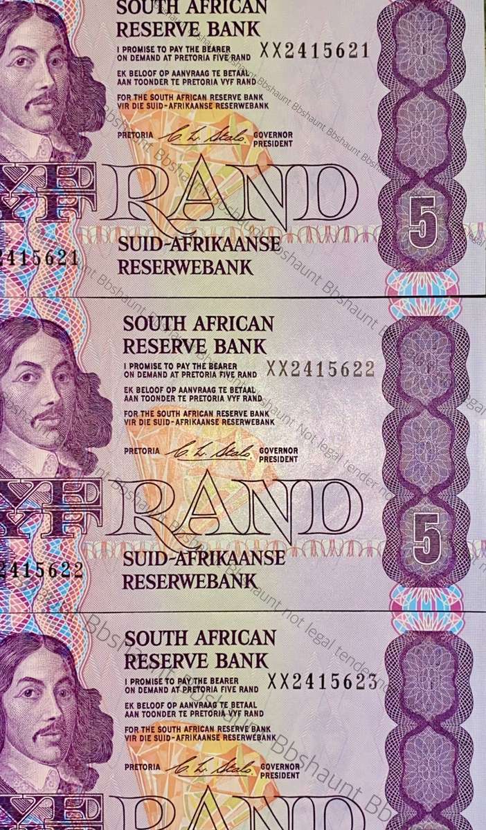 REPLACEMENT NOTES CL STALS R5 IN SEQUENCE XX2415621-623 UNC 1ST ISSUE 1990(1 BID TAKES ALL)