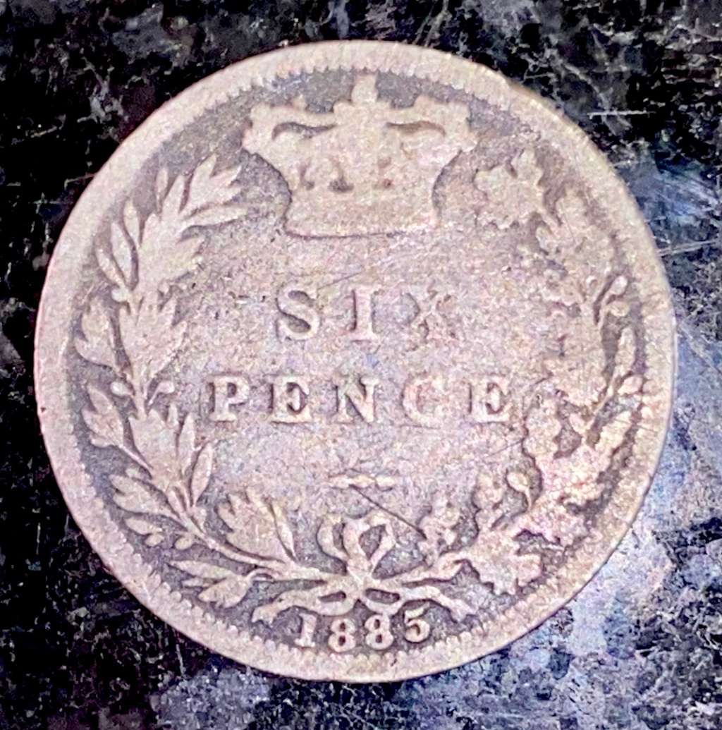 GREAT BRITAIN SILVER 6 PENCE 1885 STERLING SILVER 925