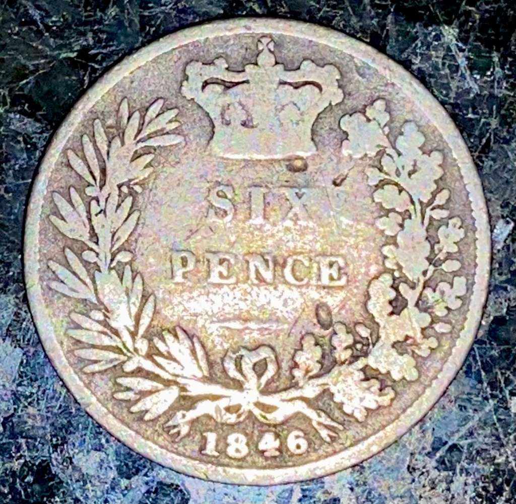 GREAT BRITAIN SILVER 6 PENCE 1846 STERLING SILVER 925