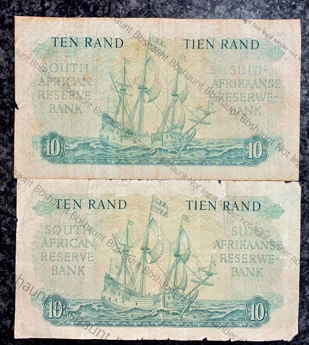 SET OF R10 NOTES BOTH GOVERNORS MH DE KOCK 1961 & G RISSIK 1962(1 BID TAKES ALL)