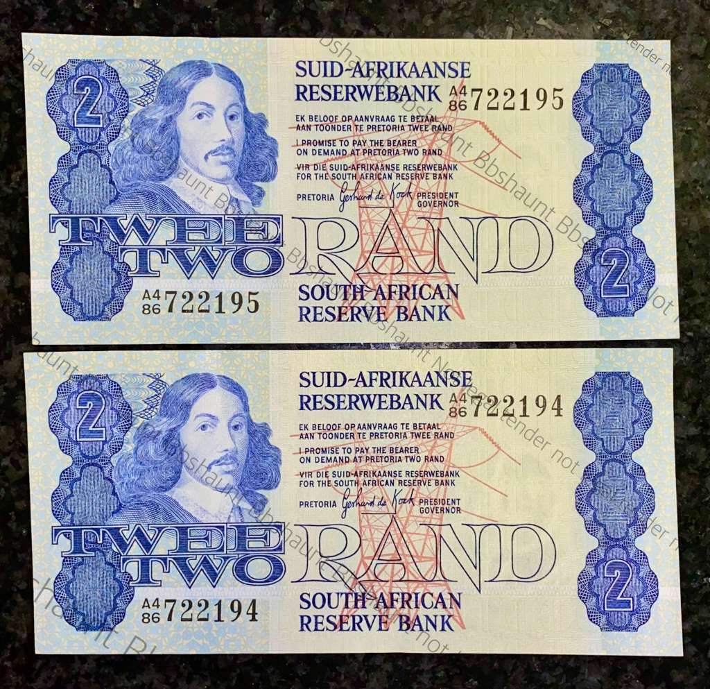 GPC DE KOCK R2 IN SEQUENCE A486 /722195-194 AUNC 2ND ISSUE 1981(1 BID TAKES ALL)